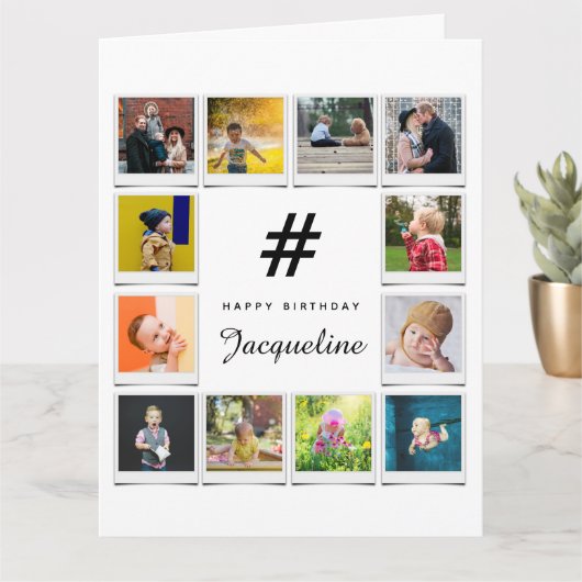 Birthday Foto Collage Sjabloon Elke pagina Naam Wi (Kleine Plant)