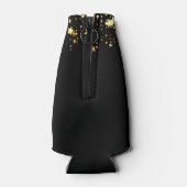 Birthday foto collage zwarte gouden sterren vriend flesjeskoeler (Achterkant)