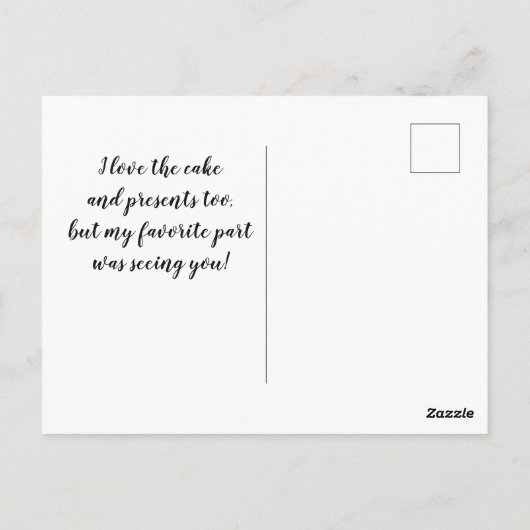 Birthday Foto Dank u Briefkaart (Achterkant)