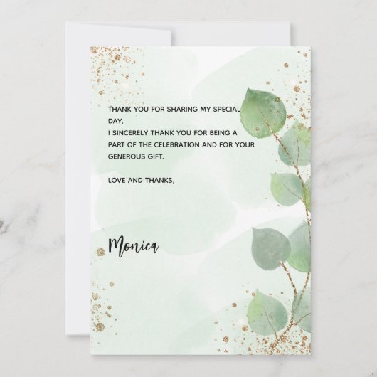 Birthday foto eucalyptus kaart (Achterkant)