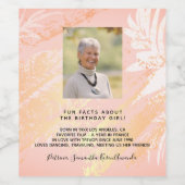 Birthday foto laat leuke feiten zien bio-vrouw wijn etiket (Enkel label)