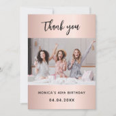 Birthday foto roos goud dank je creditcard kaart (Voorkant)