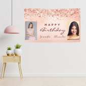 Birthday foto roos gouden roze glitter vrienden spandoek