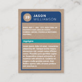 Birthday Foto & Stats All Star Baseball Kaart (Achterkant)