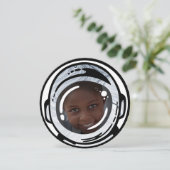 Birthday foto-uitnodigingen voor ruimteastronaut kaart (Staand voorkant)