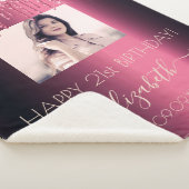 Birthday foto van burgundy glitter roze meisje sherpa deken (3/4)