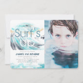 Birthday Foto van surf Up Blue Wave Surfing Kaart (Voorkant)