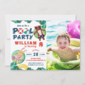Birthday foto van Tropical Summer Pool Kaart (Voorkant)