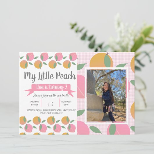 Birthday-foto van zomerperspatroon kaart (Staand voorkant)