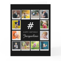 Birthday Fotocollage Sjabloon Elke pagina Naam zwa