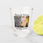 Birthday Foto's naar Milestone Birthday Custom Shot Glas (Voorkant)
