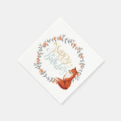 Birthday Fox Wreath Servet (Hoek)