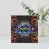 Birthday Fractal Celebrations Invitation Kaart (Staand voorkant)