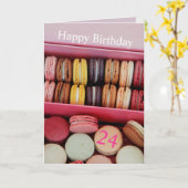 Birthday Franse macaron Kaart (Gele Bloem)