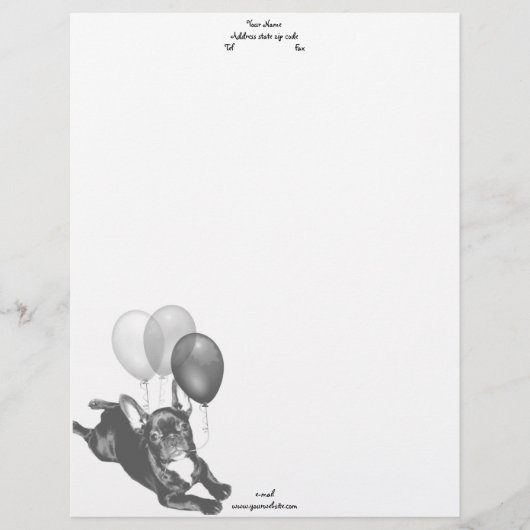 Birthday French buldog briefhead Persoonlijk Briefhoofd (Voorkant)