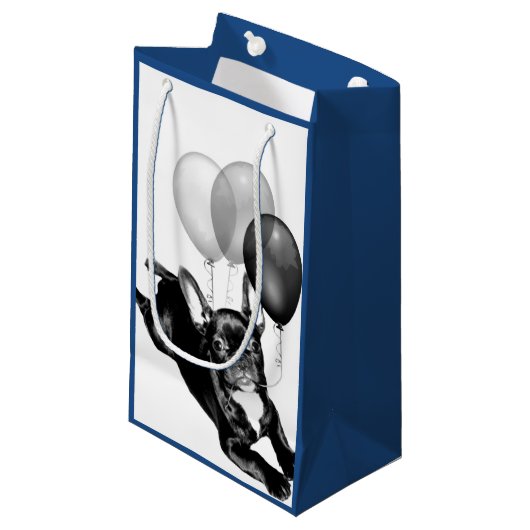 Birthday French Bulldog gift Klein Cadeauzakje (Voorkant Gekanteld)