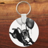 Birthday French Bulldog sleutelhanger (Voorkant)