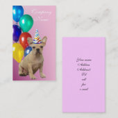 Birthday French Bulldog Visitekaartjes (Voorkant / Achterkant)