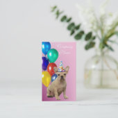Birthday French Bulldog Visitekaartjes (Staand voorkant)