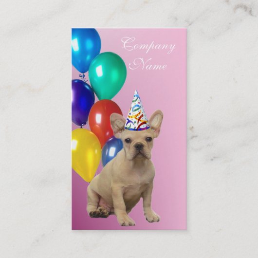 Birthday French Bulldog Visitekaartjes (Voorkant)