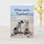 Birthday Friend Cute Dogs Humor Kaart (Gele Bloem)