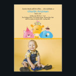 Birthday Friends Photo Invitation Kaart<br><div class="desc">Ze zijn klaar voor een feest - een roze kat, een gele giraffe en een blauwe hond. Voeg gewoon je foto toe onder het gescallopeerde bladerdak en laat de viering doorgaan. De kaart is eenvoudig aan te passen met uw tekst, lettertype, lettertypekleur en keuze uit zes papiertypen. Niet precies wat...</div>