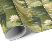 Birthday Frog In Yoga Pose Cadeaupapier (Rol Hoek)