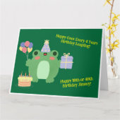 Birthday Frog Pet Ballonnen Cake Cadeauontwerp Kaart (Gele Bloem)