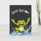 Birthday Frog pompt ons water Kaart (Voorkant)