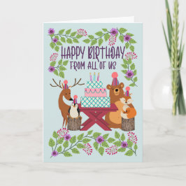 Birthday From All Woodland Animals Kaart