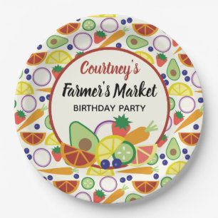 Birthday Fruits and Veggies Papieren Bordje