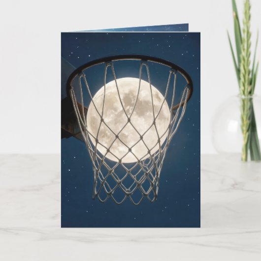 Birthday Full Moon In a Basketball Net Kaart (Voorkant)