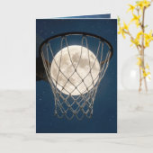 Birthday Full Moon In a Basketball Net Kaart (Gele Bloem)