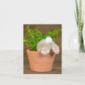 birthday fun bunny in flower pot kaart (Voorkant)