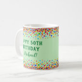 Birthday Fun Colorful Confetti Koffiemok (Voorkant links)