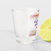 Birthday Fun Colorful Confetti Naam toevoegen Shot Glas (Links)