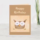 Birthday Fun Humor Shocking Owl Bird Kaart (Voorkant)