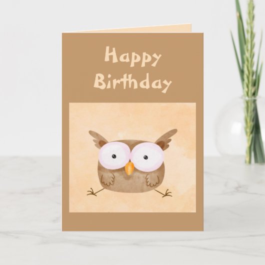 Birthday Fun Humor Shocking Owl Bird Kaart (Voorkant)