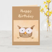 Birthday Fun Humor Shocking Owl Bird Kaart (Gele Bloem)
