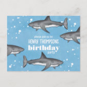 Birthday Fun Whimsical Ocean Swimming Sharks Briefkaart (Voorkant)