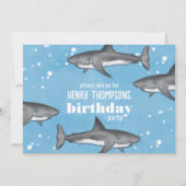 Birthday Fun Whimsical Ocean Swimming Sharks Kaart (Voorkant)