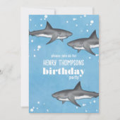 Birthday Fun Whimsical Ocean Swimming Sharks Kaart (Voorkant)