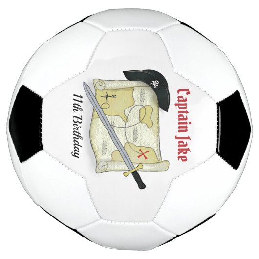 Birthday Fun Whimsical Pirate Pet Treasure Map Voetbal (Gedraaid)