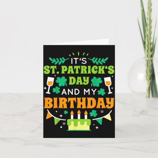 Birthday Funny Born On St Patricks Day 2020  Kaart (Voorkant)