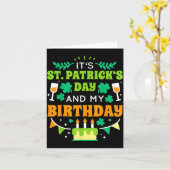 Birthday Funny Born On St Patricks Day 2020  Kaart (Gele Bloem)