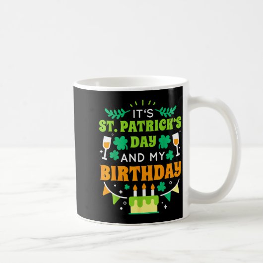Birthday Funny Born On St Patricks Day 2020  Koffiemok (Rechts)