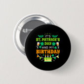 Birthday Funny Born On St Patricks Day 2020  Ronde Button 5,7 Cm (Voorkant /achterkant)
