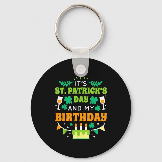 Birthday Funny Born On St Patricks Day 2020 Sleutelhanger (Voorkant)