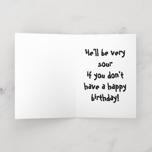 Birthday Funny Lemon Folie Wenskaart (Binnenlaag)