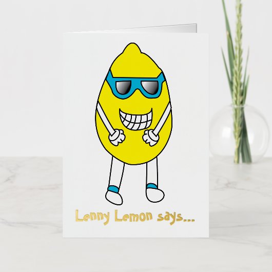 Birthday Funny Lemon Folie Wenskaart (Voorkant)